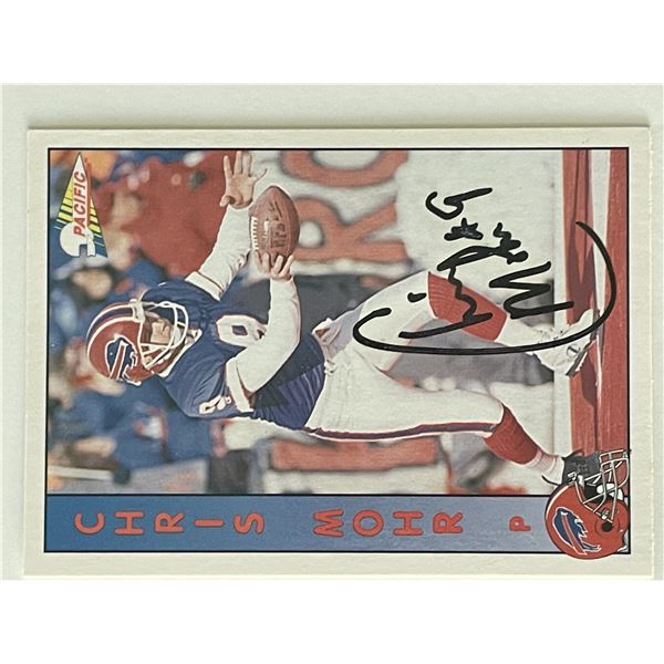 Buffalo Bills Chris Mohr 1992 Pacific #342 signed card