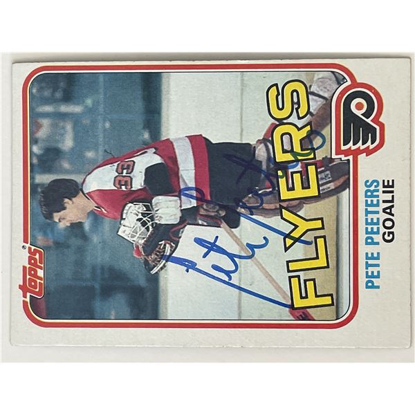 Philadelphia Flyers Pete Peeters 1981 Topps #109 signed trading card
