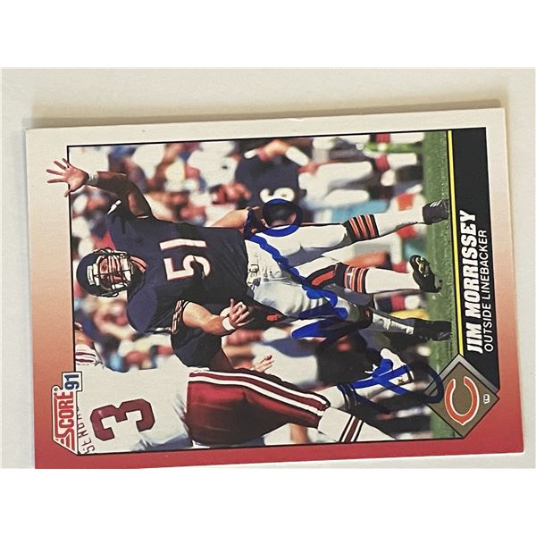 Chicago Bears Jim Morrissey 1991 Score #207 signed trading card