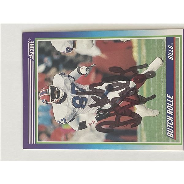 Buffalo Bills Butch Rolle signed 1990 Score trading card