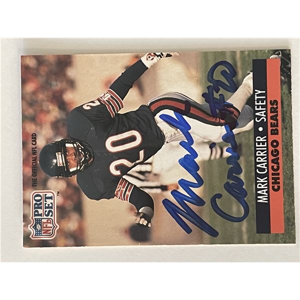 Chicago Bears Mark Carrier 1991 NFL #101 signed trading card