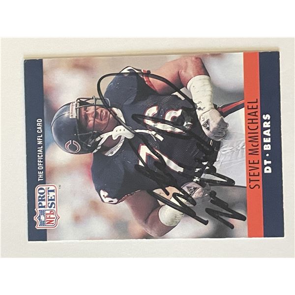 Chicago Bears Steve McMichael 1990 NFL #54 signed trading card