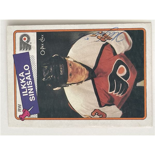 Philadelphia Flyers Ilkka Sinisalo 1988 O-Pee-Chee #111 signed trading card