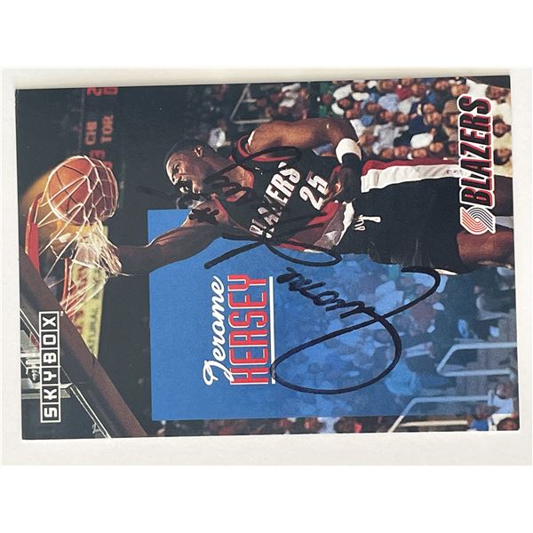 Portland Trail Blazers Jerome Kersey 1992-93 SkyBox #203 signed trading card