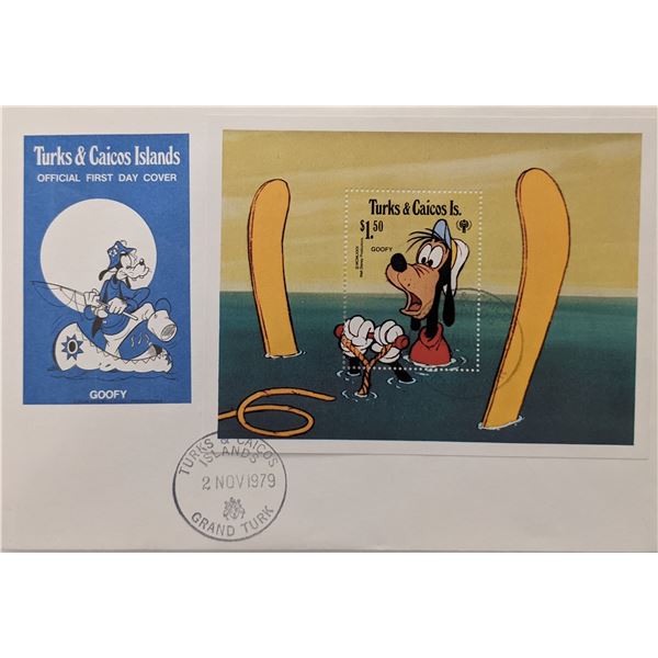 Turks & Caicos 1979 Goofy Disney First Day Cover