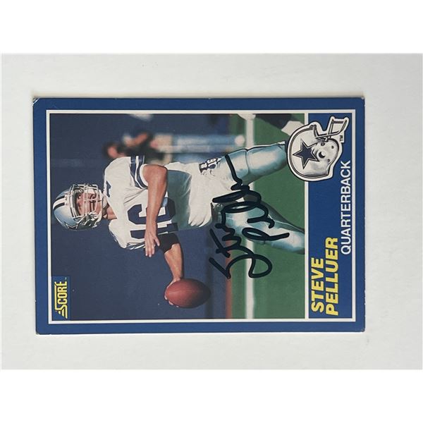 Dallas Cowboys Steve Pelluer 1989 Score #90 signed trading card