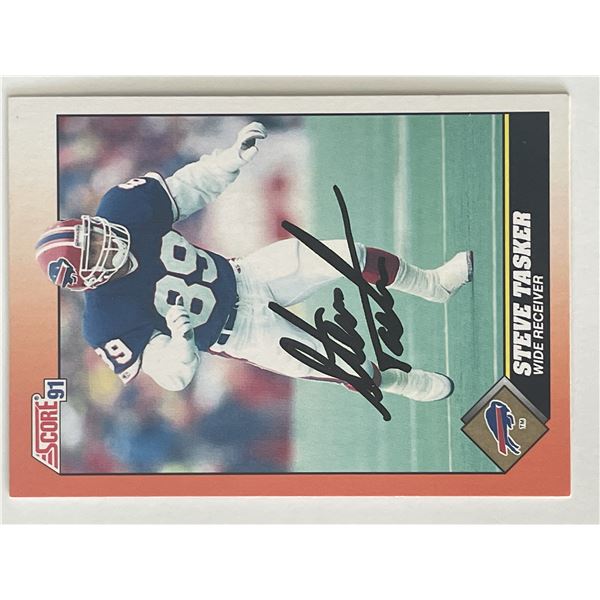 Buffalo Bills Steve Tasker signed 1991 Score #364  official NFL trading card