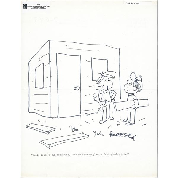 Joe Buresch signed original hand drawn sketch