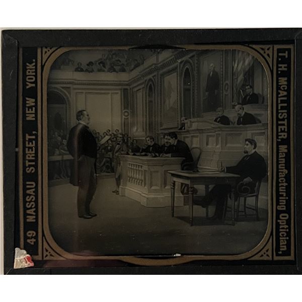 President William McKinley glass slide. 3x4 inches