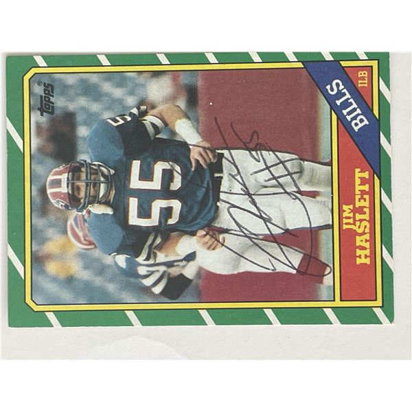 Buffalo Bills Jim Haslett signed 1986 Topps #392 trading card