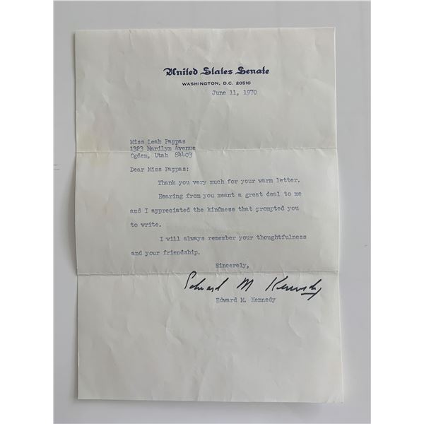 Ted Kennedy Signed Letter