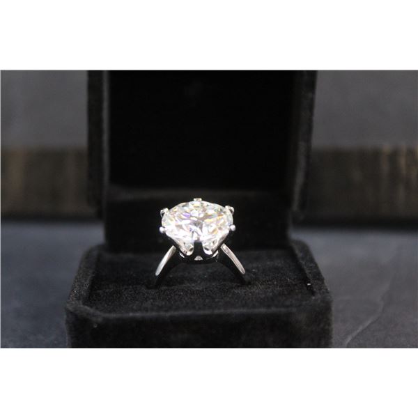 ^10.00 CT GRA Certified Round Brilliant Cut Moissanite Stone VVS D Color Set in Center in 925 Silver