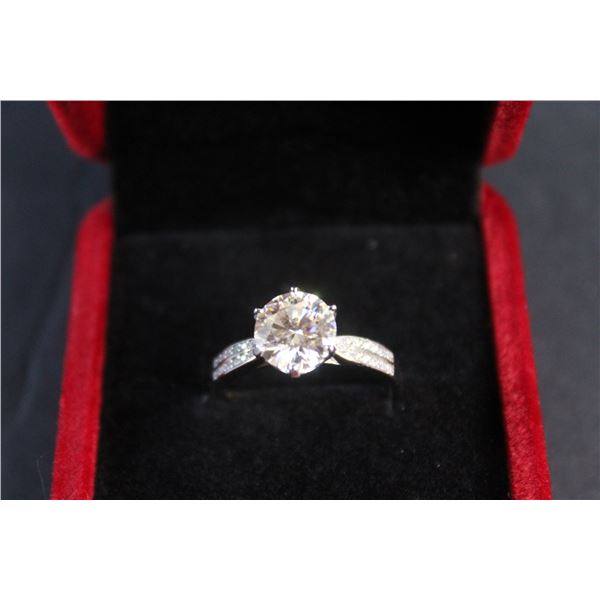 ^2.00 CT GRA Certified Round Brilliant Cut Moissanite Stone VVS D Color with 26 Round Brilliant Cut 