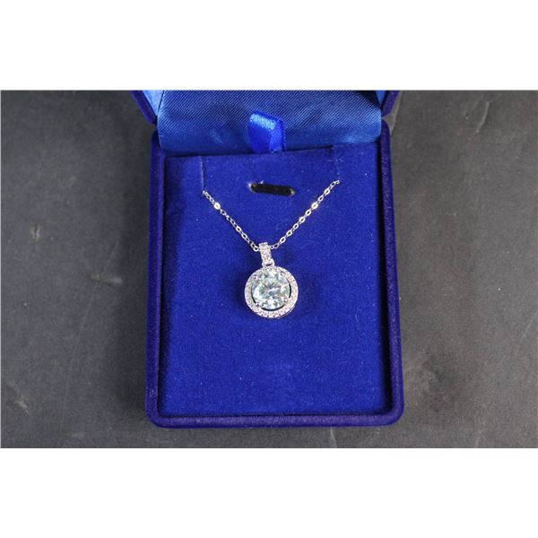 ^3.00 CT GRA Certified Round Brilliant Cut Moissanite Stone VVS D Color Set in Center of Round Shape