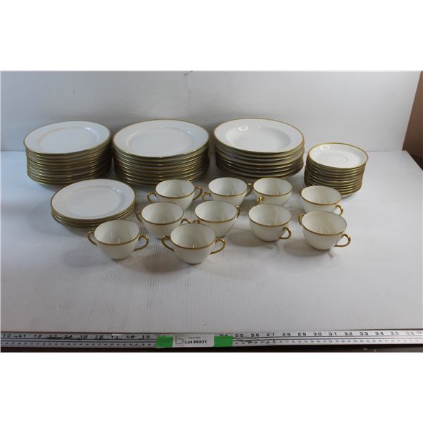 (10+) Limoges Ceramic Dish Set - Plates, Saucers and Tea Cups.   Pick up preferred.