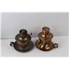 Image 2 : (6) Vintage Oil Lamps, Three Shades Up to 6" Tall, One with Oil