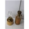 Image 4 : (6) Vintage Oil Lamps, Three Shades Up to 6" Tall, One with Oil