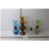Image 1 : (4) Glass Oil Lamps, Up to 9.5" Tall