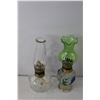 Image 2 : (4) Glass Oil Lamps, Up to 9.5" Tall
