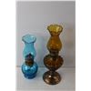 Image 3 : (4) Glass Oil Lamps, Up to 9.5" Tall