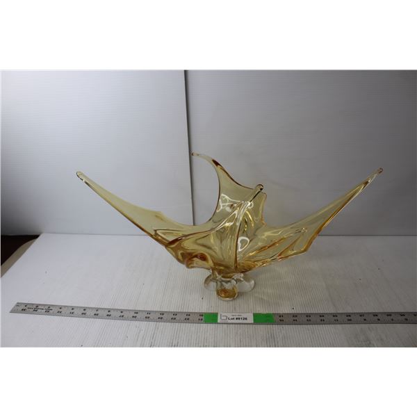 Amber Art Glass 22" Wide x 11" Tall