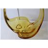 Image 2 : Basket Style Amber Glass Decor 15" Tall