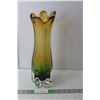 Image 1 : Green & Amber Glass Vase 15" Tall