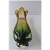 Image 3 : Green & Amber Glass Vase 15" Tall