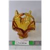 Image 1 : Small Basket Style Amber Glass Decor