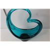Image 2 : Heart Shaped Blue Glass Decor 9.75" Tall
