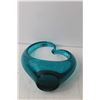 Image 3 : Heart Shaped Blue Glass Decor 9.75" Tall