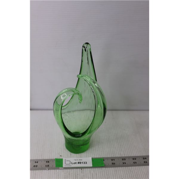 Cactus Style Green Glass Decor 10.5" Tall