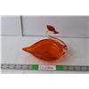 Image 1 : Orange Glass Swan Decor 5.75" Tall