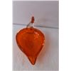 Image 2 : Orange Glass Swan Decor 5.75" Tall