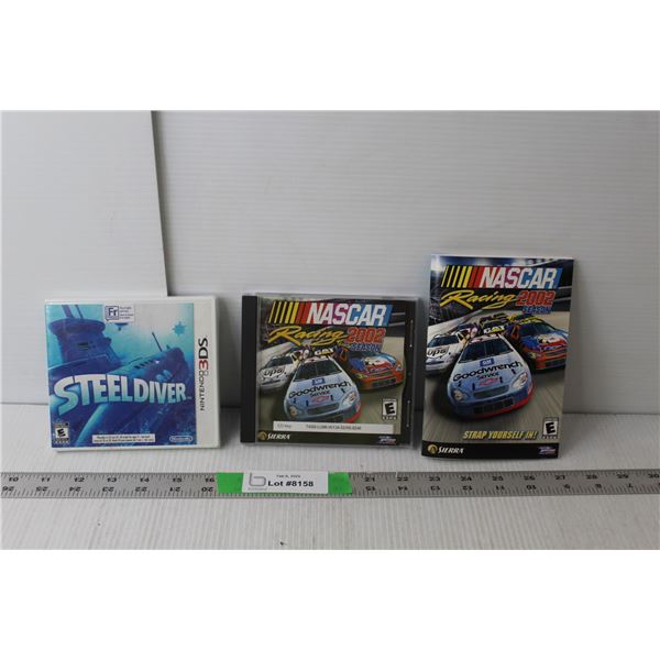 Steeldiver Nintendo 3DS Game, Nascar Racing 2002 Computer Game