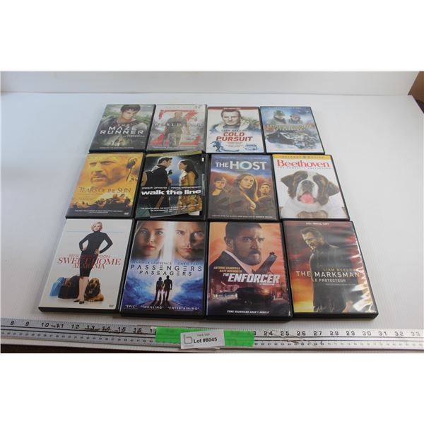 (12) DVD Movies - The Maze Runner, Sweet Home Alabama and Beethoven