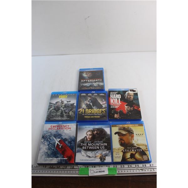 (7) Blue Ray & DVD Movies - Fury, Emergency Declaration and Aftermath Impact