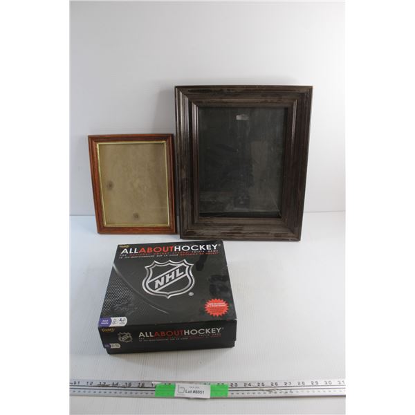 (2) Photo Frames 9 1/2'' x 7 1/2'' & 12'' x 9 1/2'' and All About Hockey NHL Trivia Game
