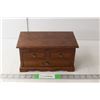 Image 1 : Small Wood Jewelry Box with Jewelry 9.5" Long x 5.5" Wide x 5.25" Tall