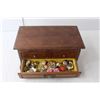 Image 3 : Small Wood Jewelry Box with Jewelry 9.5" Long x 5.5" Wide x 5.25" Tall