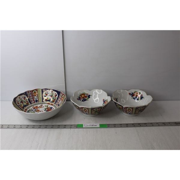 (3) Decorative Ceramic Bowls 9" & 7"