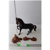 Image 1 : Barbie Sized Plastic Horse with Saddle & Saddlebags- As Is