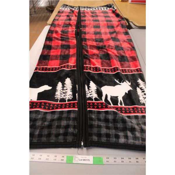 Zippered Blanket with Moose Design 67" Long