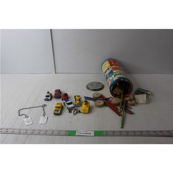 Vintage Tinkertoy Set, Toy Cars, Chip & Pepper Wetwear Necklace
