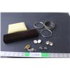 Image 1 : (3) Bangle Bracelets, (3) Pairs of Clip on Earrings, Broach and Pin, (2) Display Boxes