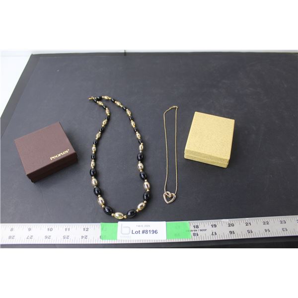 (2) Necklaces, (2) Jewelry Storage Boxes