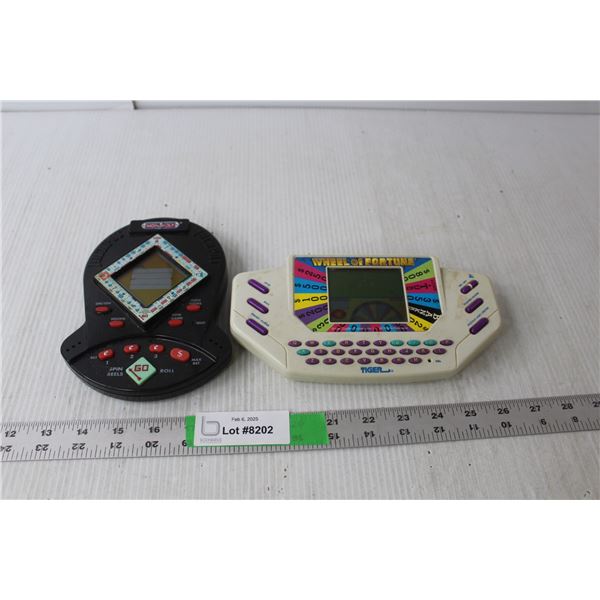 (2) Handheld Games- Monopoly- Powers On, Wheel of Fortune- As Is, Needs New Batteries