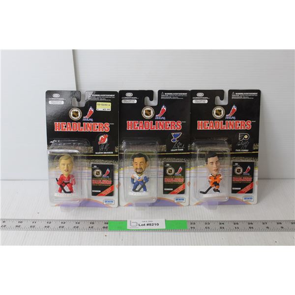 NHL Hockey Headliners Figurines- Paul Coffey, Grant Fuhr, Martin Brodeur 3" Tall