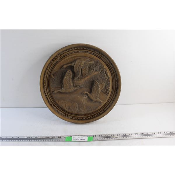 14'' Carved Wood Wild Birds Wall Hanging Décor - Karl Rothammer