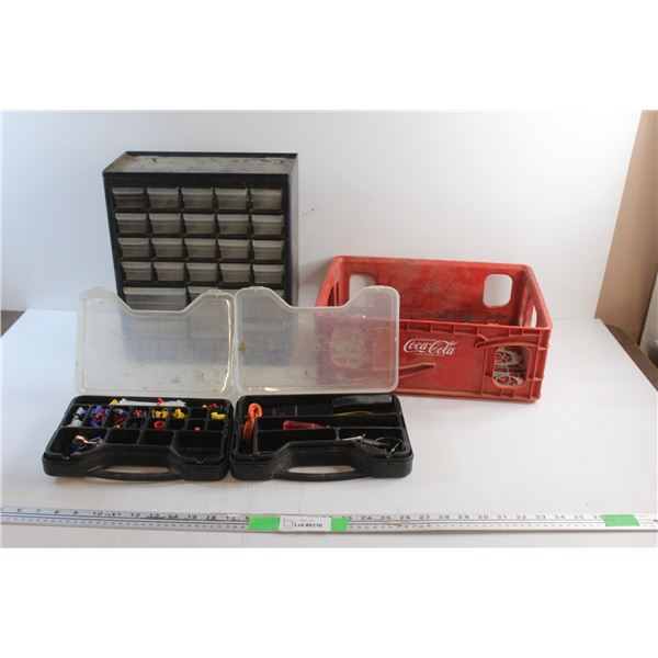 Coca Cola Tray, Hardware Organizer and Wiring and Connectors Kit